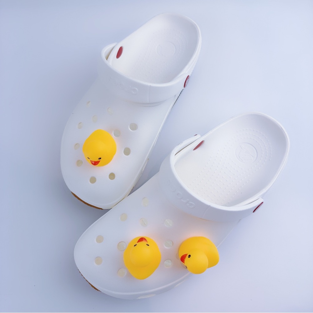 Jibbitz For Crocs Yellow Rubber Ducks Set Of 3